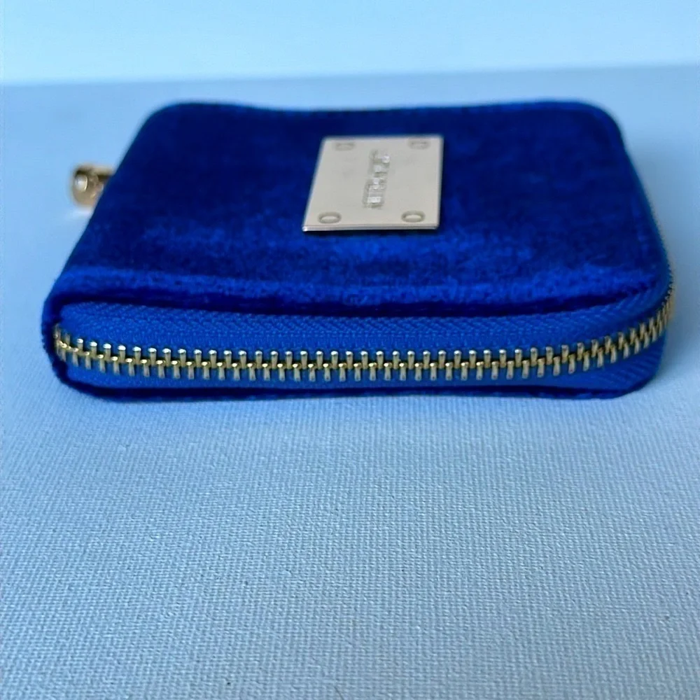 Jentry Kelley makeup pouch/wallet in blue velvet